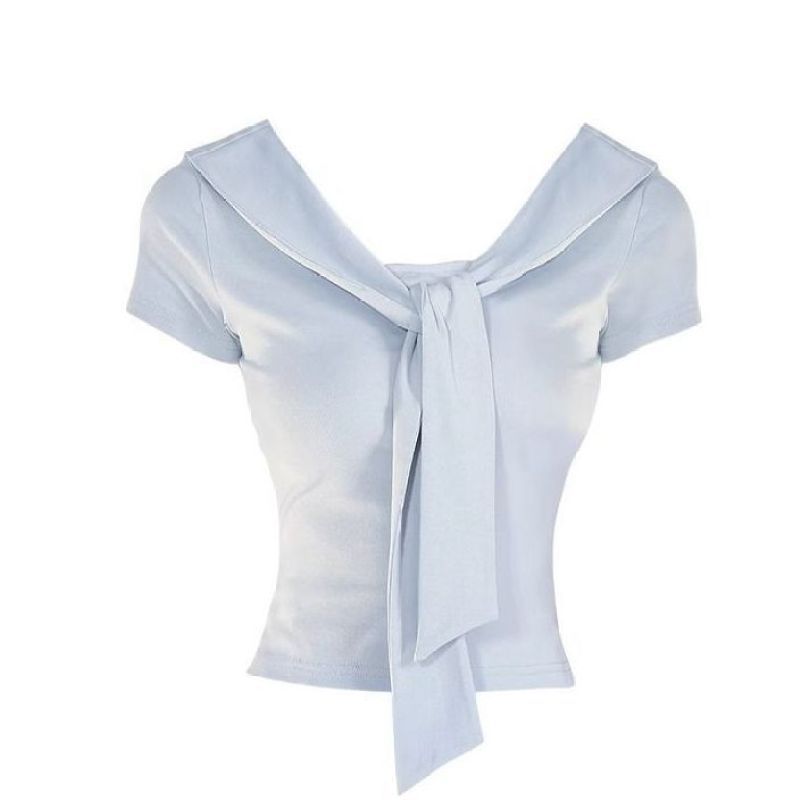 V-neck Straight-shoulder Modal Cotton Short-sleeve T-shirt