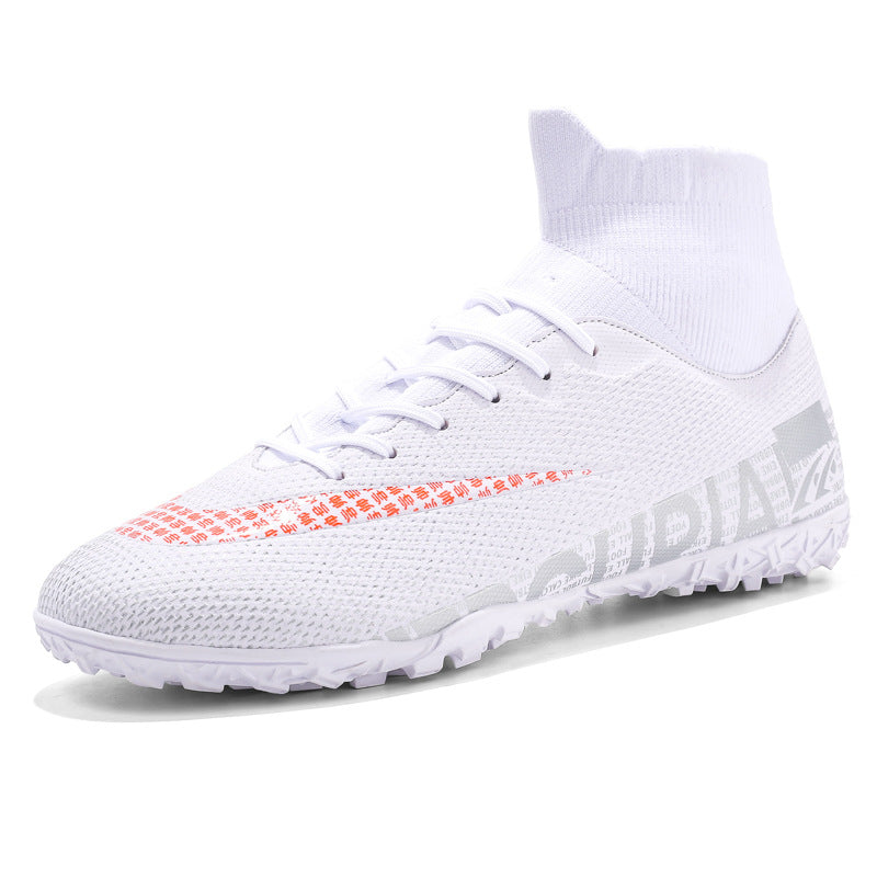 Zapatillas de fútbol de caña alta para hombre y mujer, con clavos rotos, tacos cortos AG, clavos largos TF, zapatillas de entrenamiento deportivas