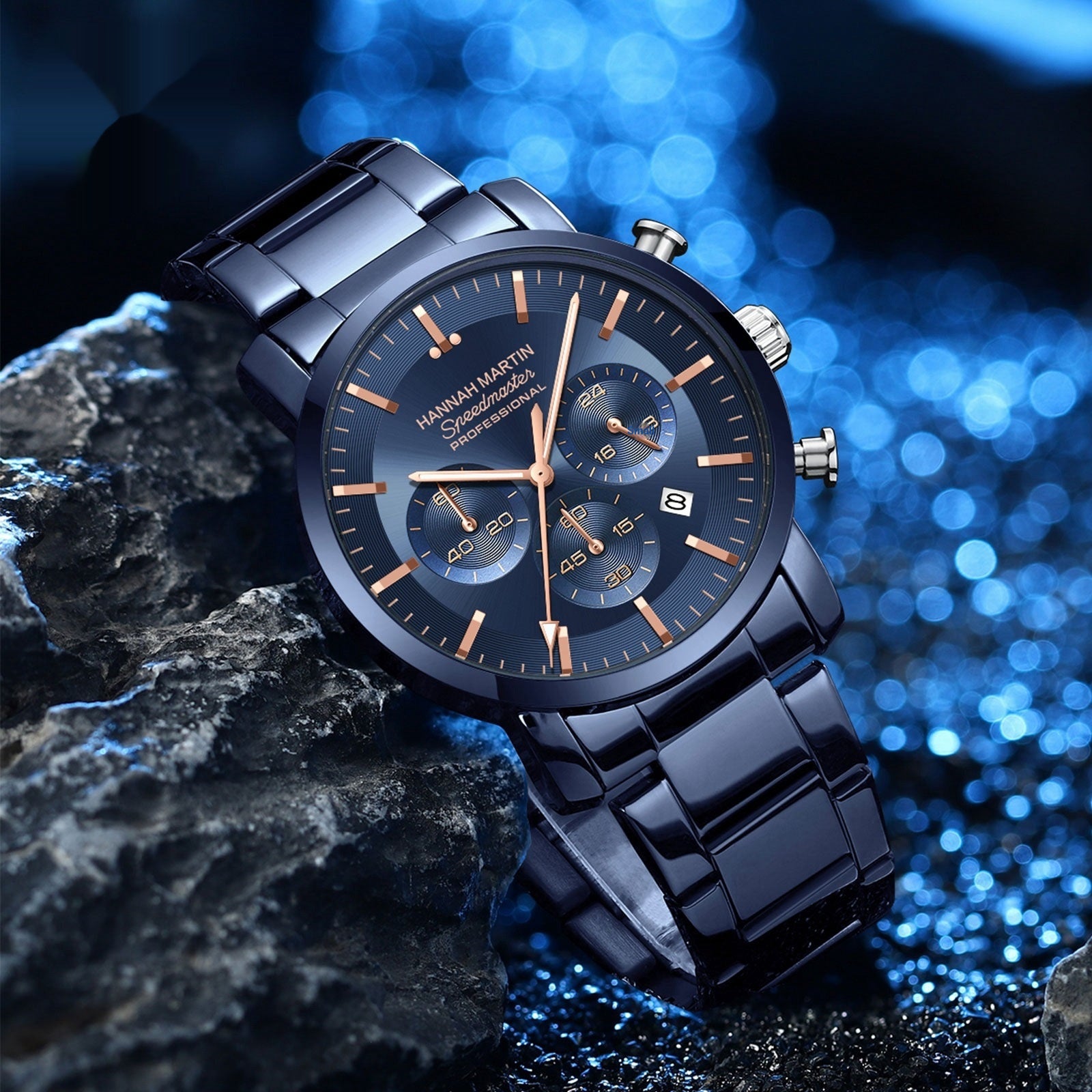 Nuevo reloj multifunción de seis manecillas con calendario, resistente al agua, para hombres de negocios.