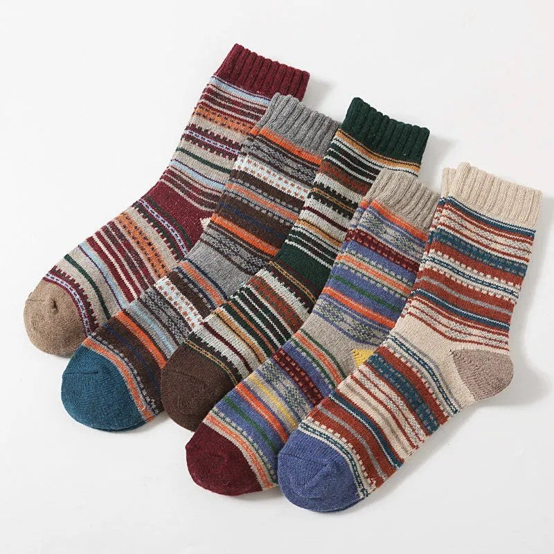 Calcetines térmicos de lana gruesos informales para hombre