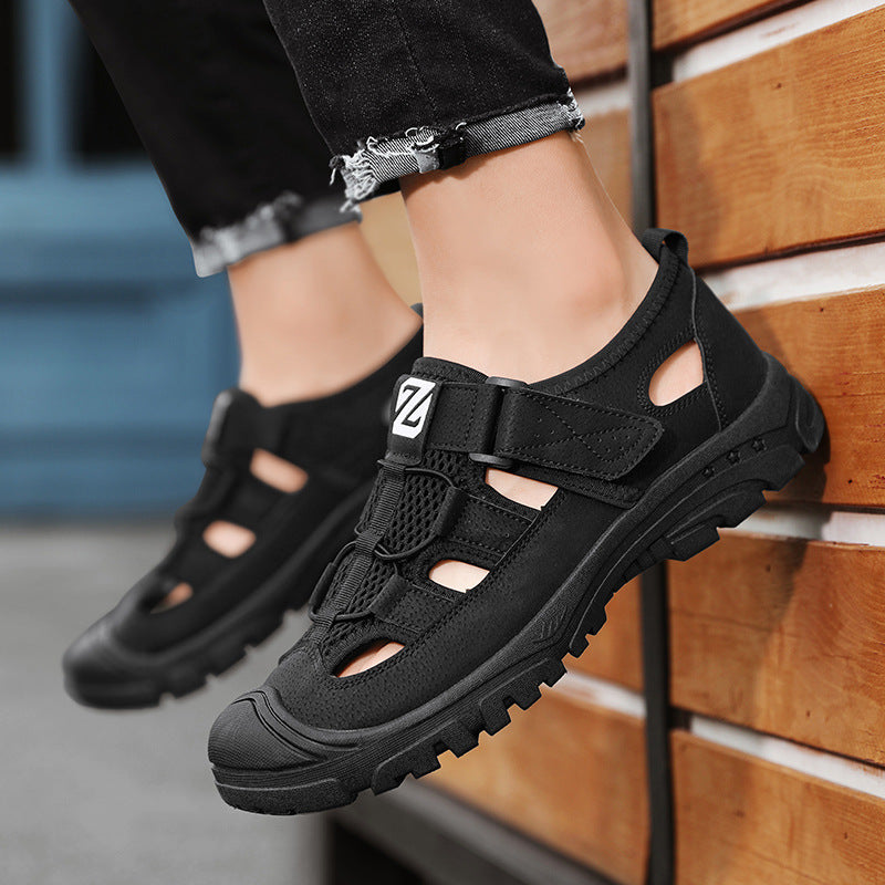 Sandalias casuales versátiles con puntera ahuecada antideslizante