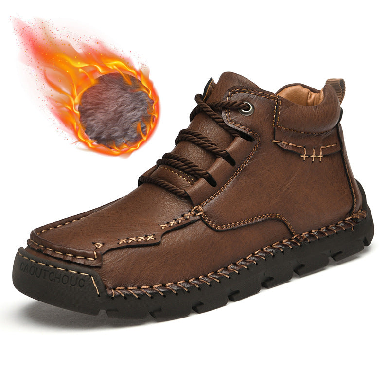 Zapatos casuales retro de terciopelo y algodón cálidos para hombre