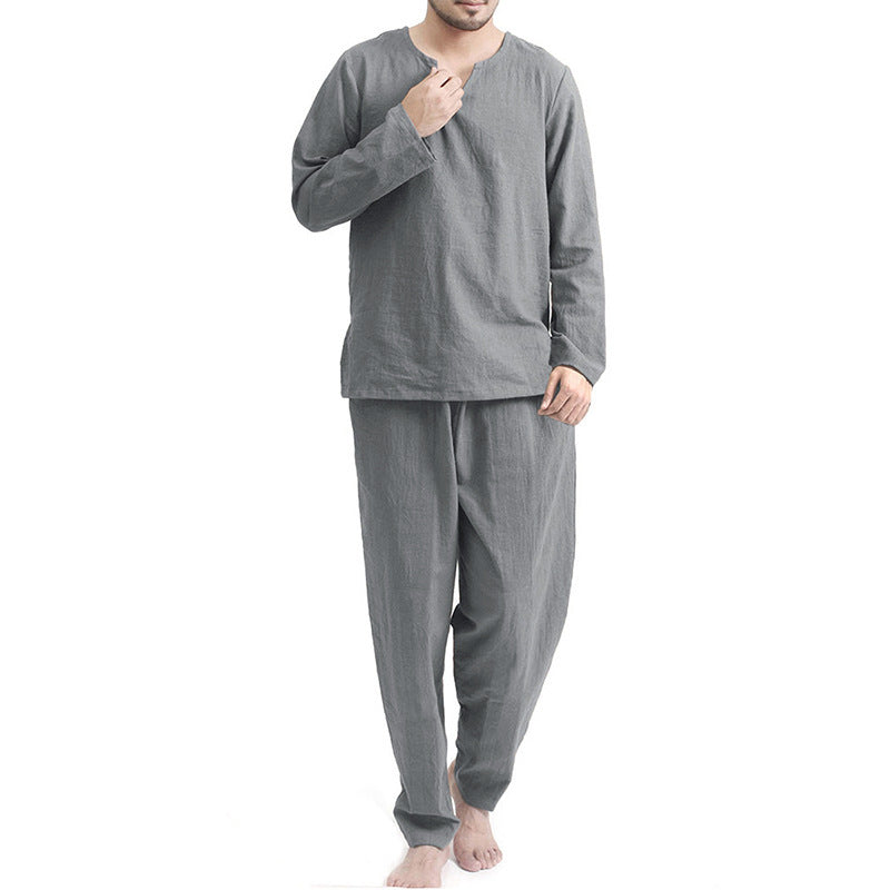 Pijama informal de dos piezas fino, transpirable y holgado.