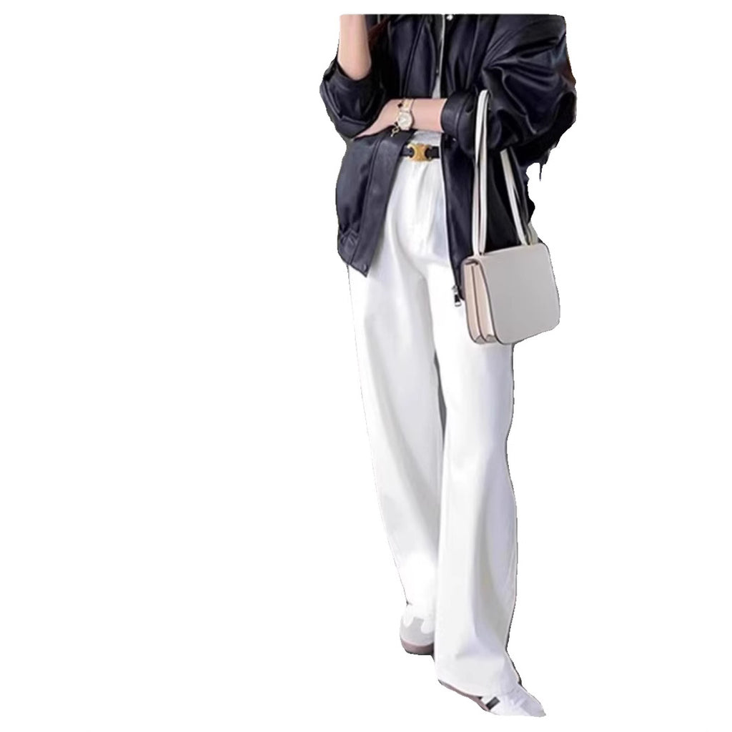 Fashion Wide-leg White Jeans For Women