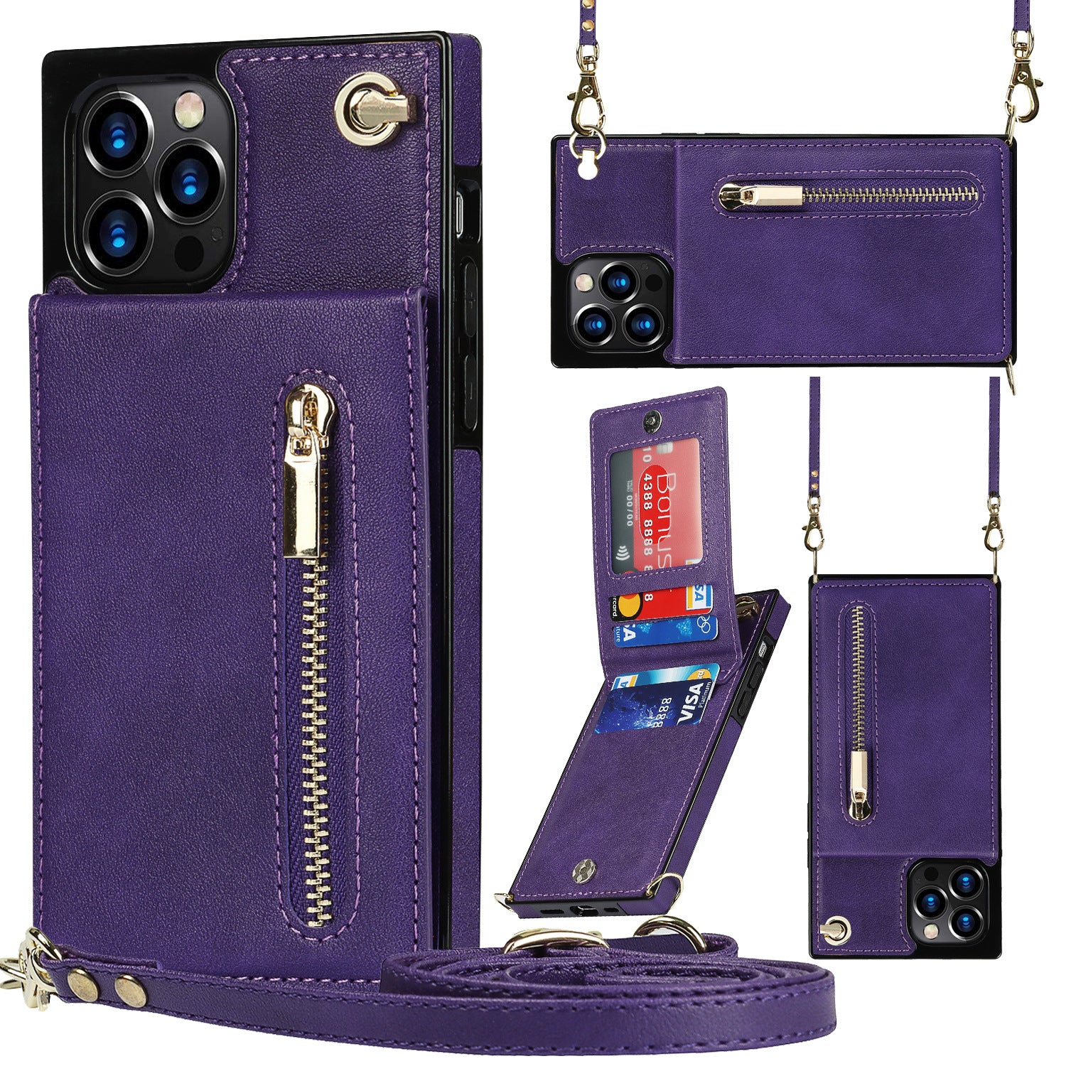 Funda de cuero para teléfono móvil, funda protectora para mensajero