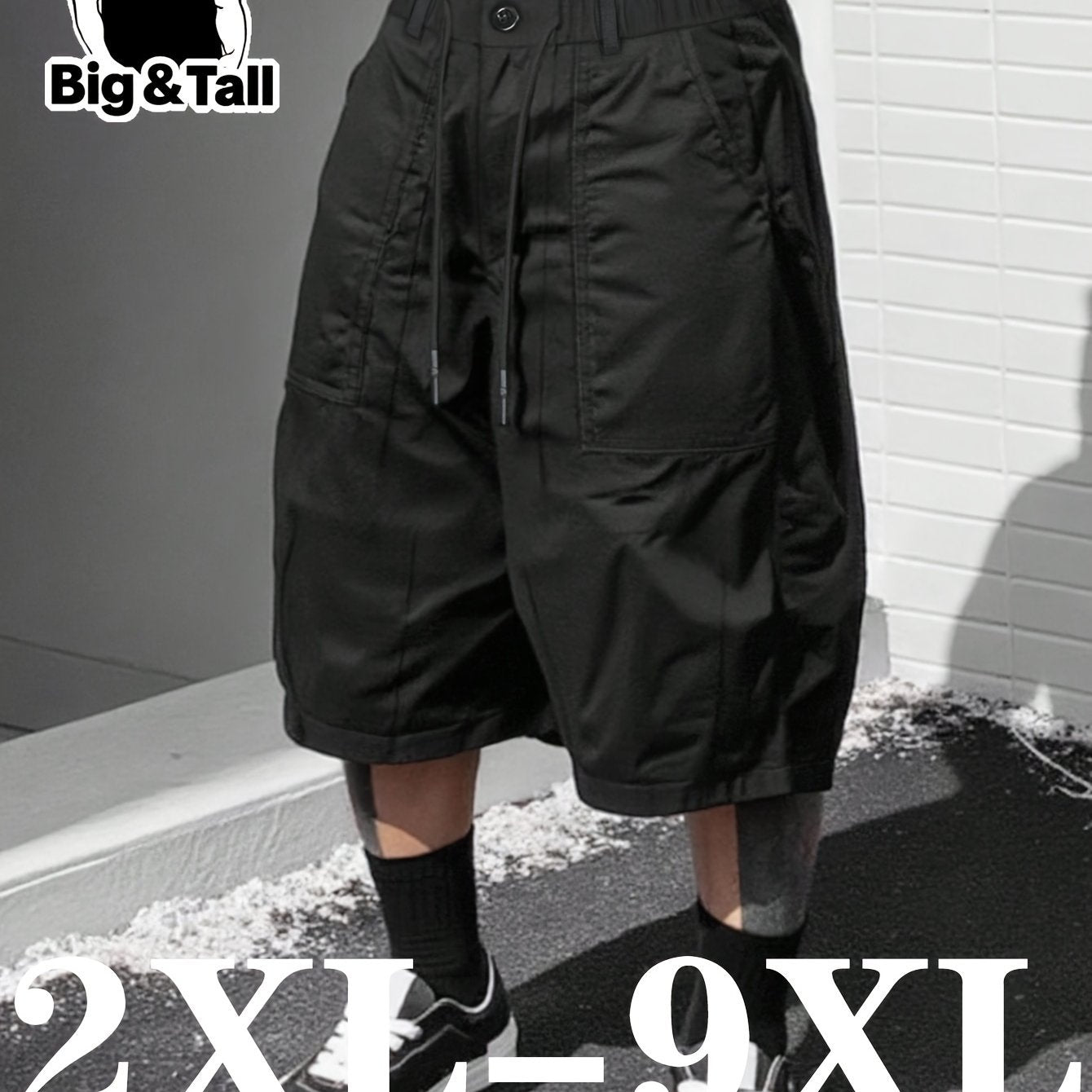 Plus-size Mens Casual Trendy Workwear Capri Pants Dress Pants