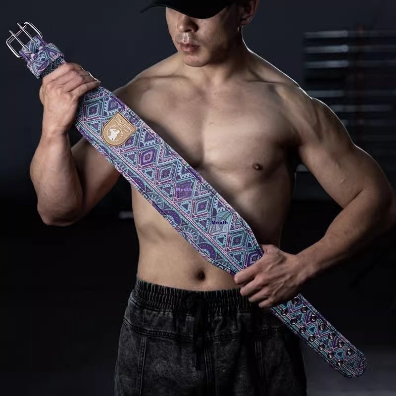 Cinturón de lona para hombre y mujer con soporte deportivo para cintura y pesas.