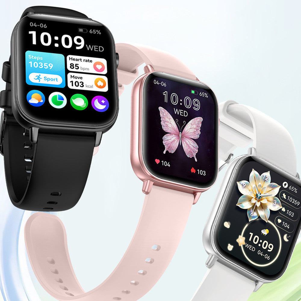 Reloj inteligente con podómetro, monitor de ritmo cardíaco, llamadas Bluetooth, pantalla táctil de 169 pulgadas, pulsera inteligente