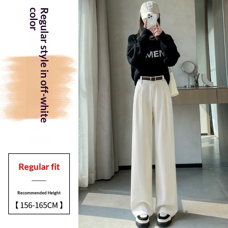 Pantalones de traje de lana de alta gama para mujer en otoño e invierno.