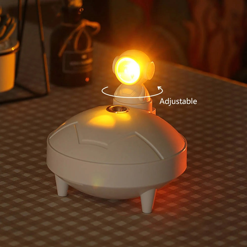 Humidificador de lámpara de astronauta con 2 modos de pulverización y cabezal giratorio de 360 ​​grados, lámpara de proyector con carga USB